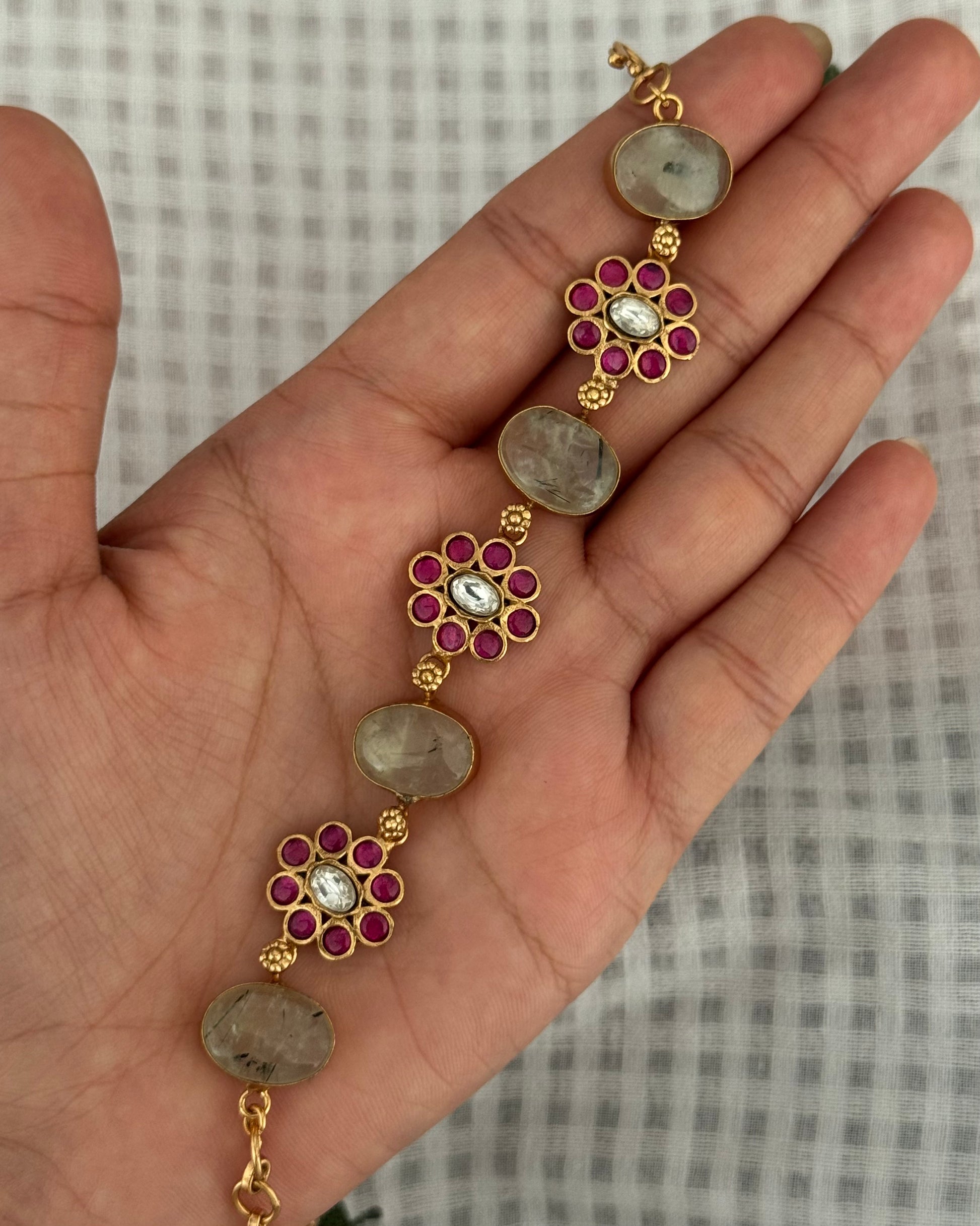 Flower Gemstone Bracelet