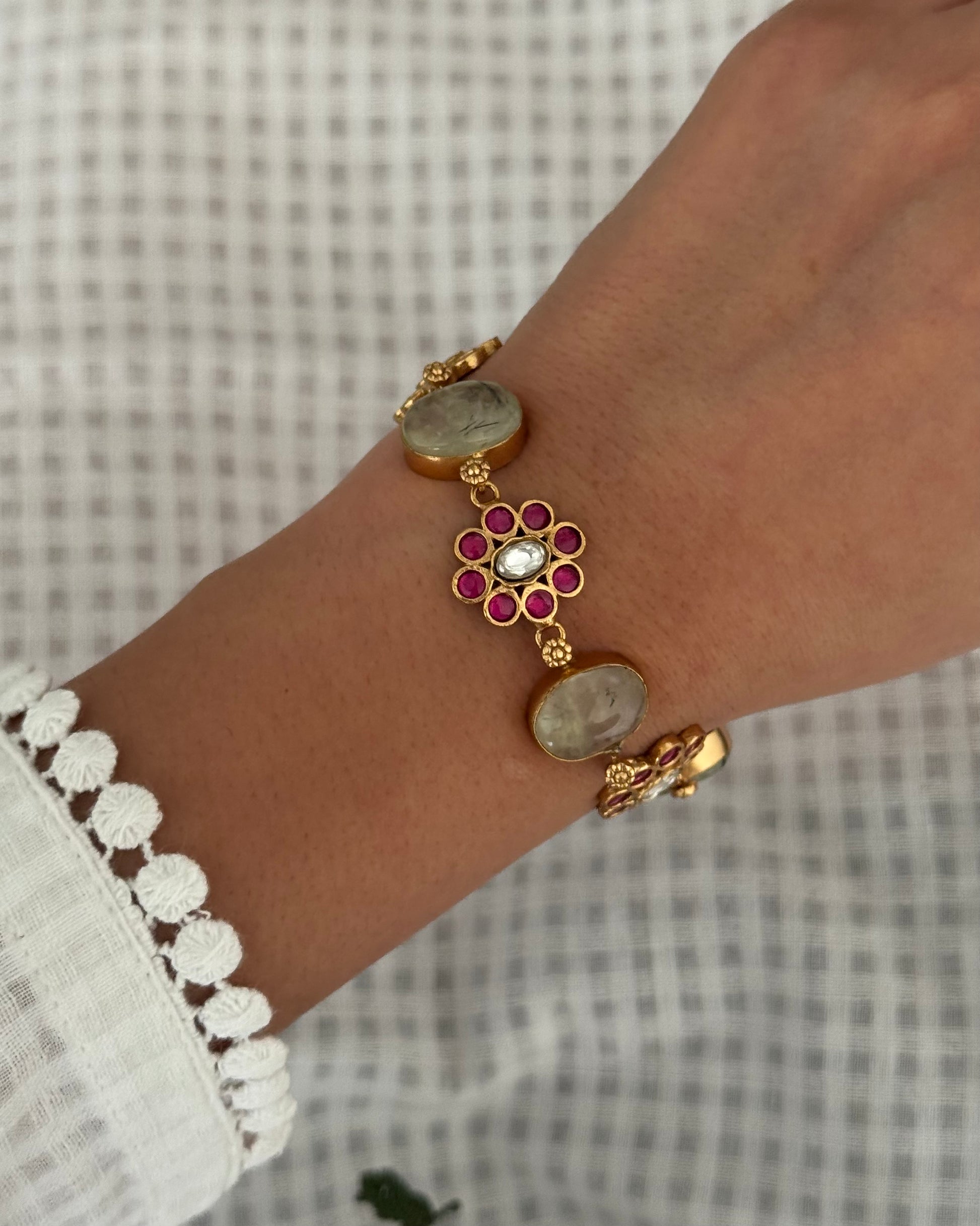 Flower Gemstone Bracelet